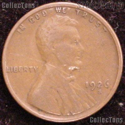 1926-S Wheat Penny Lincoln Wheat Cent Circulated G-4 or Better
