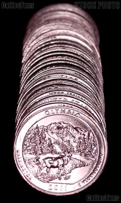 2011-P Washington Olympic National Park Quarters Bank Wrapped Roll 40 Coins GEM BU