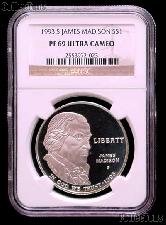 1993-S Bill of Rights James Madison Commemorative PROOF Silver Dollar in NGC PF 69 ULTRA CAMEO