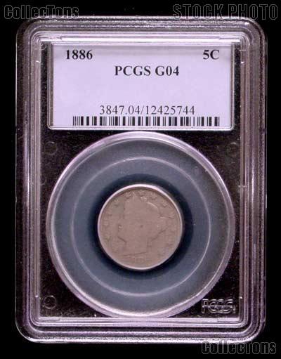 1886 Liberty Head V Nickel KEY DATE in PCGS G 04