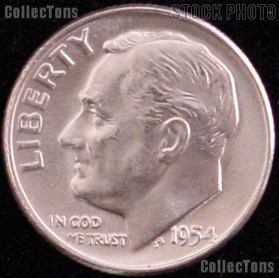 1954 Roosevelt Silver Dimes - BU from Original Roll