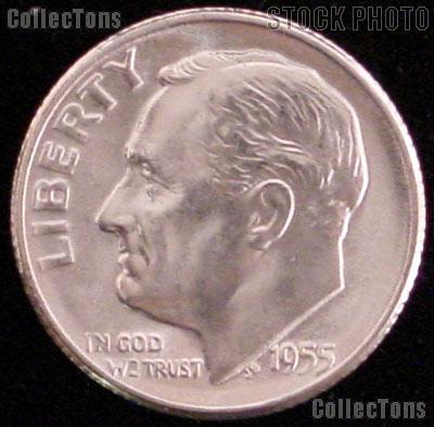 1955 Roosevelt Silver Dime Gem BU (Brilliant Uncirculated)