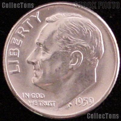 1959 Roosevelt Silver Dime Gem BU (Brilliant Uncirculated)