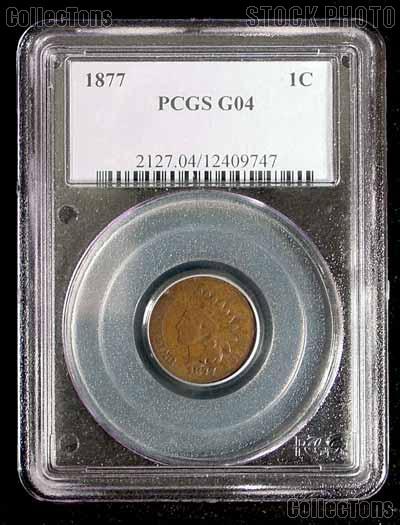 1877 Indian Head Cent KEY DATE in PCGS G 4