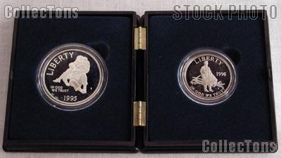 1995 Civil War Photo Case Commemorative  2 Coin Proof Set