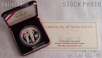 1995-P Atlanta Olympics Paralympics Blind Runner Commemorative Proof Silver Dollar
