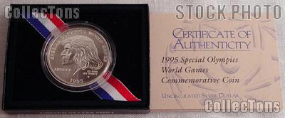 1995-W Special Olympics World Games Uncirculated (BU) Silver Dollar