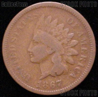 1867 Indian Head Cent Variety 3 Bronze G-4 or Better Indian Penny