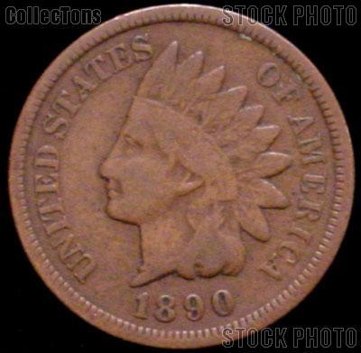 1890 Indian Head Cent Variety 3 Bronze G-4 or Better Indian Penny