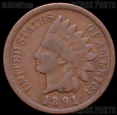 1891 Indian Head Cent Variety 3 Bronze G-4 or Better Indian Penny