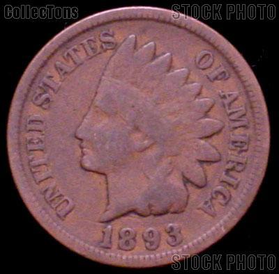 1893 Indian Head Cent Variety 3 Bronze G-4 or Better Indian Penny