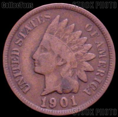 1901 Indian Head Cent Variety 3 Bronze G-4 or Better Indian Penny