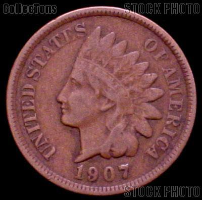 1907 Indian Head Cent Variety 3 Bronze G-4 or Better Indian Penny