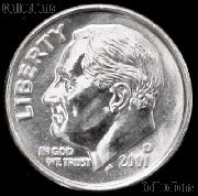 2001-D Roosevelt Dime Gem BU (Brilliant Uncirculated)