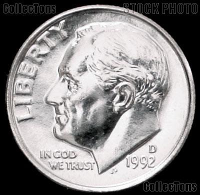 1992-D Roosevelt Dime Gem BU (Brilliant Uncirculated)