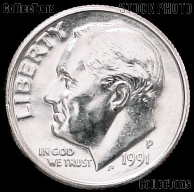 1991-P Roosevelt Dime Gem BU (Brilliant Uncirculated)