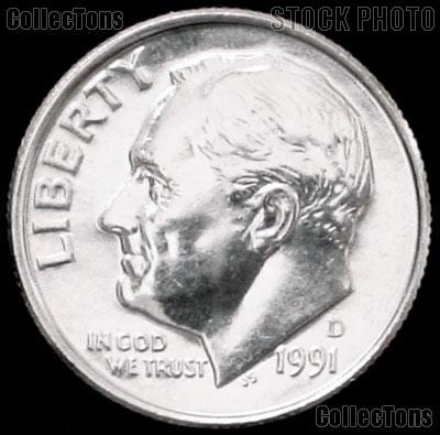 1991-D Roosevelt Dime Gem BU (Brilliant Uncirculated)