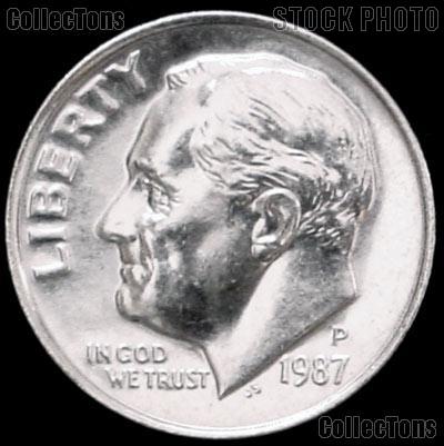 1987-P Roosevelt Dime Gem BU (Brilliant Uncirculated)