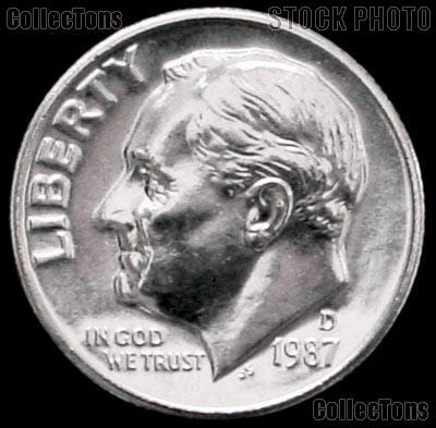 1987-D Roosevelt Dime Gem BU (Brilliant Uncirculated)