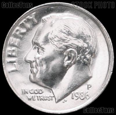 1986-P Roosevelt Dime Gem BU (Brilliant Uncirculated)