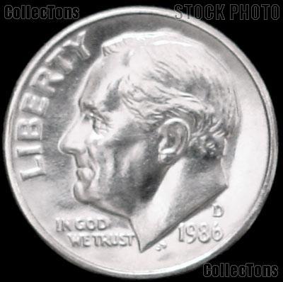 1986-D Roosevelt Dime Gem BU (Brilliant Uncirculated)