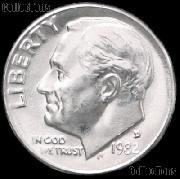 1982-D Roosevelt Dime Gem BU (Brilliant Uncirculated)