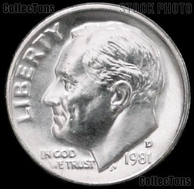 1981-D Roosevelt Dime Gem BU (Brilliant Uncirculated)