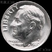 1980-P Roosevelt Dime Gem BU (Brilliant Uncirculated)