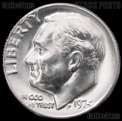 1974 Roosevelt Dime Gem BU (Brilliant Uncirculated)