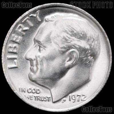 1972 Roosevelt Dime Gem BU (Brilliant Uncirculated)