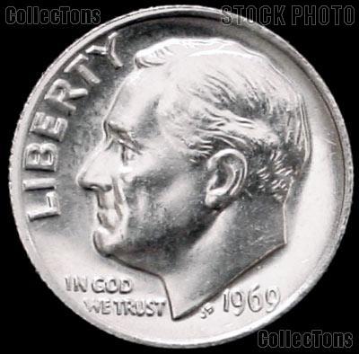 1969 Roosevelt Dime Gem BU (Brilliant Uncirculated)