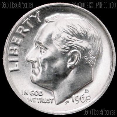 1968-D Roosevelt Dime Gem BU (Brilliant Uncirculated)