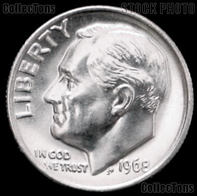 1968 Roosevelt Dime Gem BU (Brilliant Uncirculated)