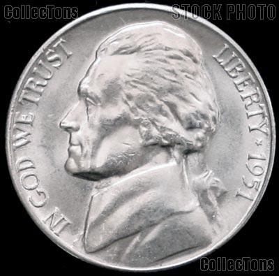 1951 Jefferson Nickel Gem BU (Brilliant Uncirculated)