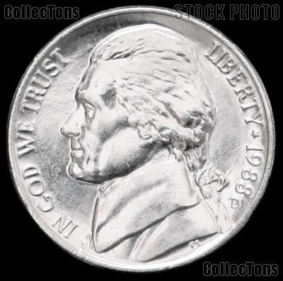 1988-D Jefferson Nickel Gem BU (Brilliant Uncirculated)