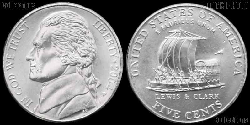 2004-P Jefferson Nickel GEM BU Keelboat Design from Westward Journey Series