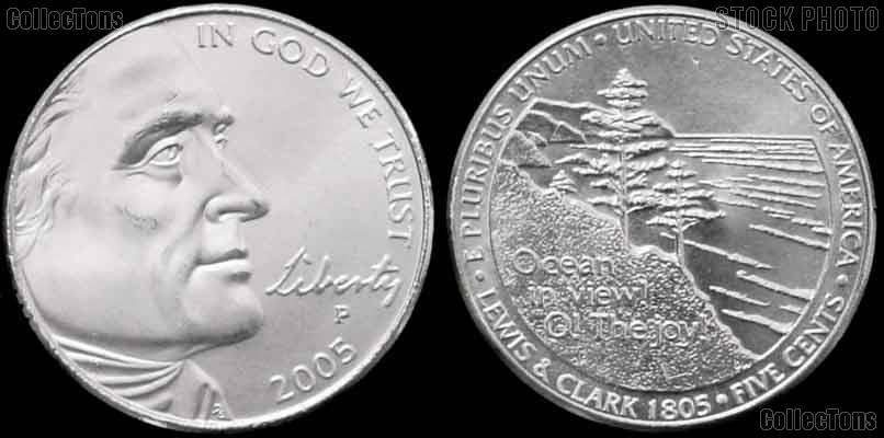 2005-P Jefferson Nickel GEM BU Ocean View Design from Westward Journey Series