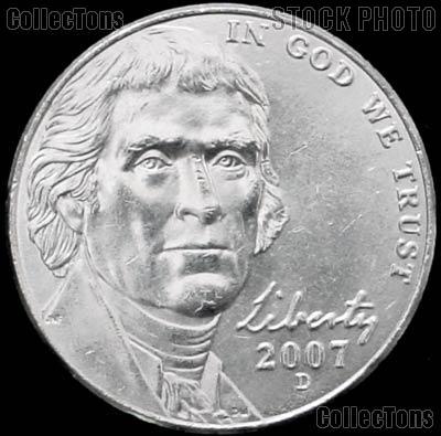 2007-D Jefferson Nickel Gem BU (Brilliant Uncirculated)