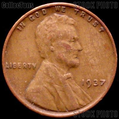 1937 Wheat Penny Lincoln Wheat Cent Circulated G-4 or Better