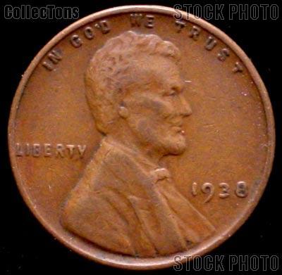 1938 Wheat Penny Lincoln Wheat Cent Circulated G-4 or Better