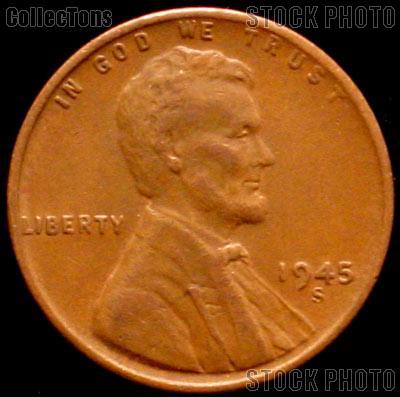 1945-S Wheat Penny Lincoln Wheat Cent Circulated G-4 or Better