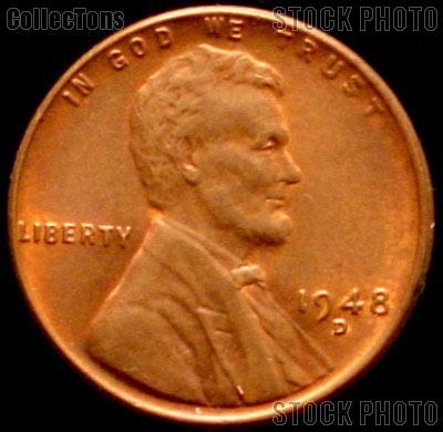 1948-D Wheat Penny Lincoln Wheat Cent Circulated G-4 or Better