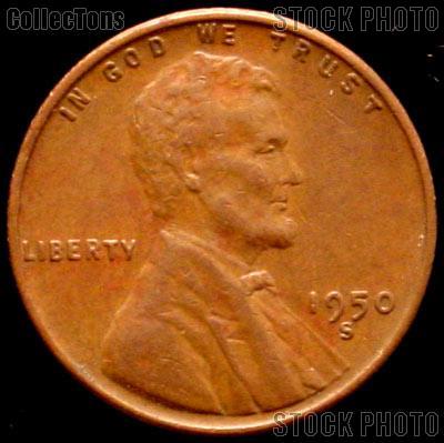 1950-S Wheat Penny Lincoln Wheat Cent Circulated G-4 or Better