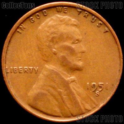 1951-S Wheat Penny Lincoln Wheat Cent Circulated G-4 or Better