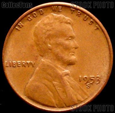 1953-S Wheat Penny Lincoln Wheat Cent Circulated G-4 or Better