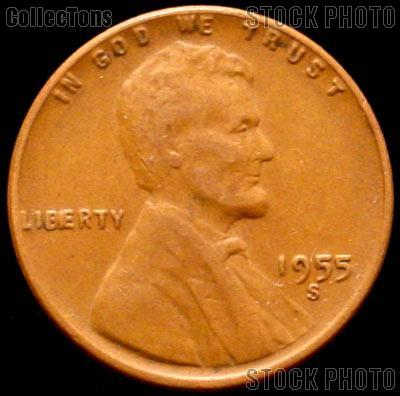 1955-S Wheat Penny Lincoln Wheat Cent Circulated G-4 or Better