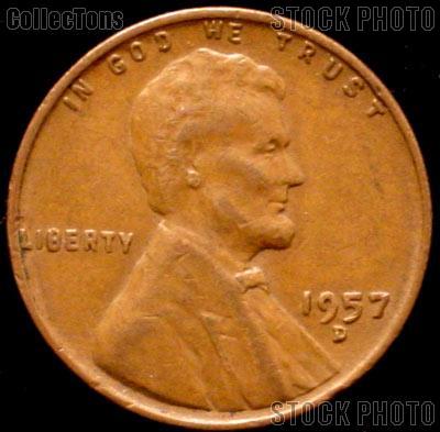 1957-D Wheat Penny Lincoln Wheat Cent Circulated G-4 or Better