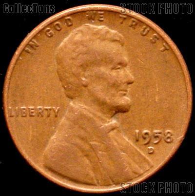 1958-D Wheat Penny Lincoln Wheat Cent Circulated G-4 or Better