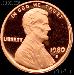 1980-S Lincoln Memorial Penny Lincoln Cent Gem PROOF RED Penny