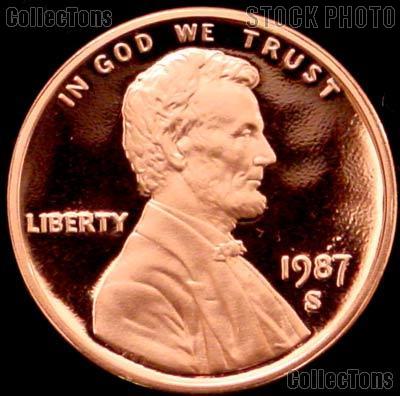 1987-S Lincoln Memorial Penny Lincoln Cent Gem PROOF RED Penny